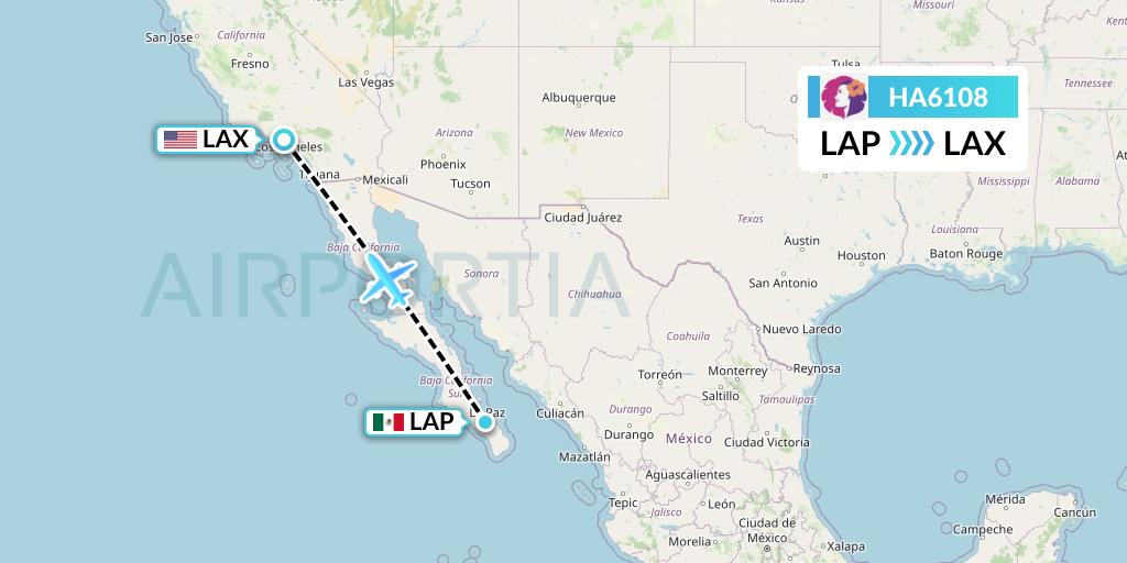 HA6108 Hawaiian Airlines Flight Map: La Paz to Los Angeles