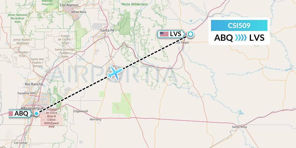 CSI509 Csi Aviation Flight Map: Albuquerque to Las Vegas