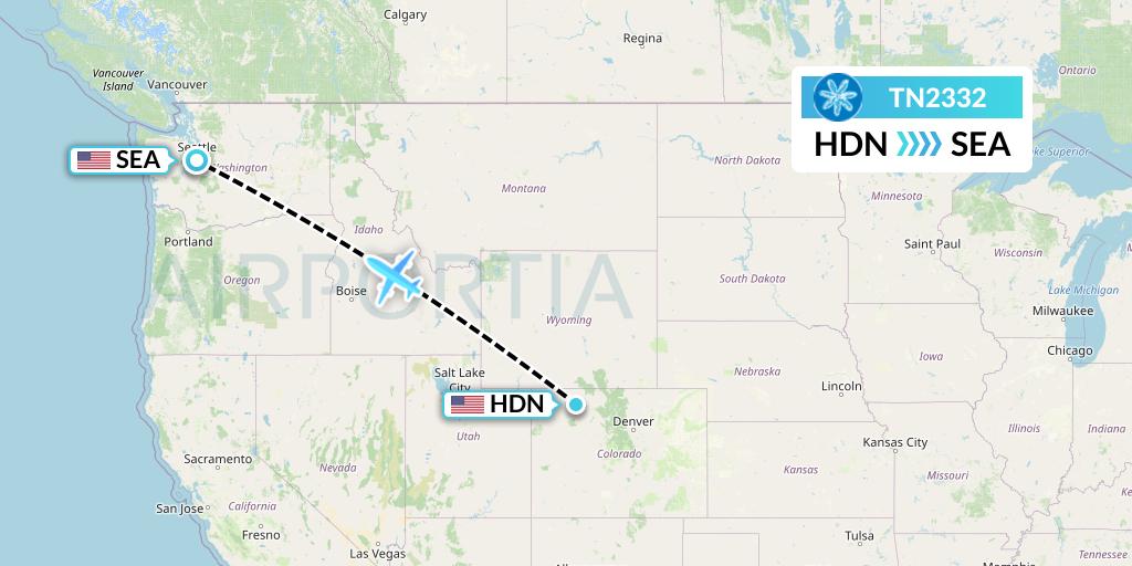 TN2332 Air Tahiti Nui Flight Map: Hayden to Seattle