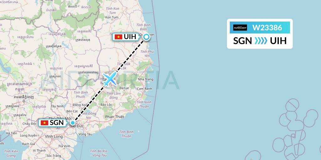 W23386 Flex Flight Flight Map: Ho Chi Minh City to Qui Nhon
