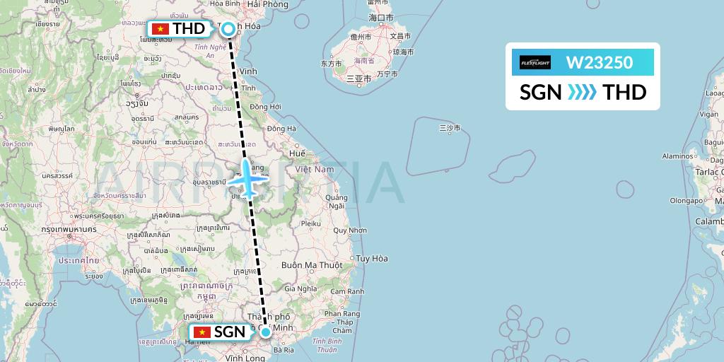 W23250 Flex Flight Flight Map: Ho Chi Minh City to Hanoi