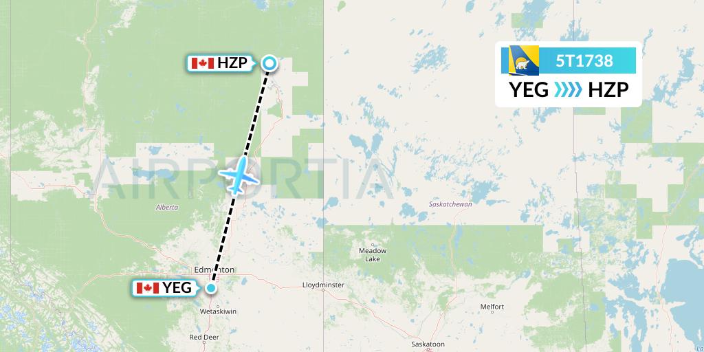 5T1738 Canadian North Flight Map: Edmonton to Fort MacKay