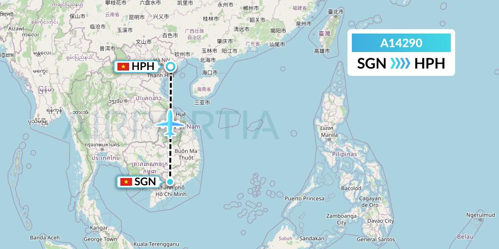 A14290 A.p.g. Distribution Systems Flight Map: Ho Chi Minh City to Haiphong