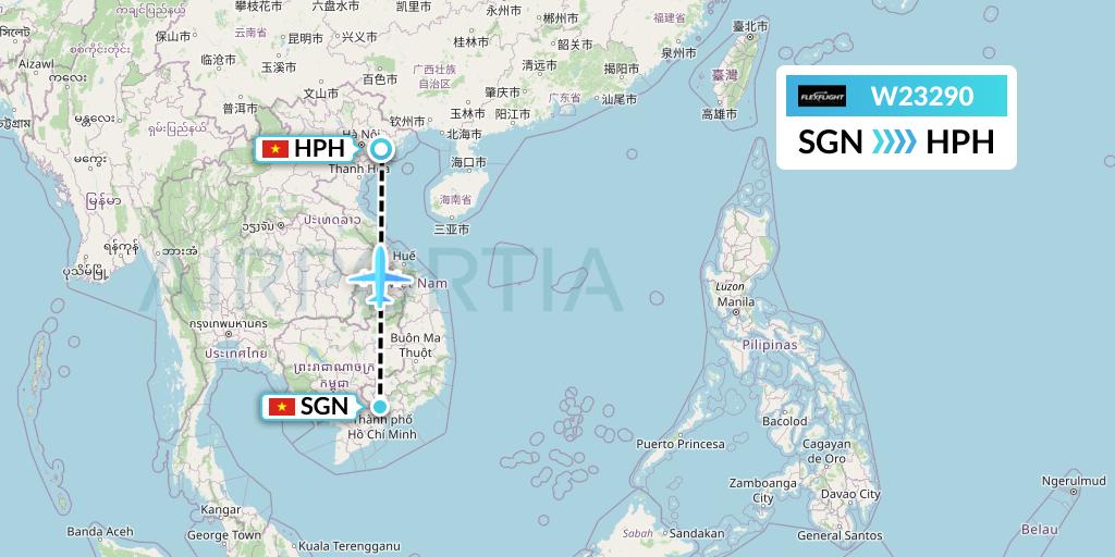 W23290 Flex Flight Flight Map: Ho Chi Minh City to Haiphong