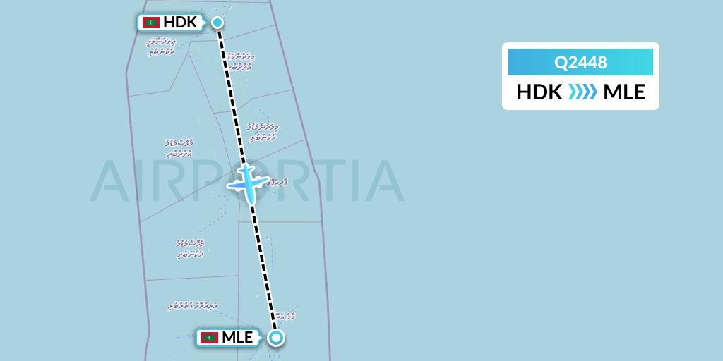 Q2448 Maldivian Flight Map: Male to Male