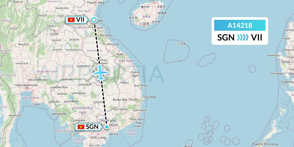 A14218 A.p.g. Distribution Systems Flight Map: Ho Chi Minh City to Vinh