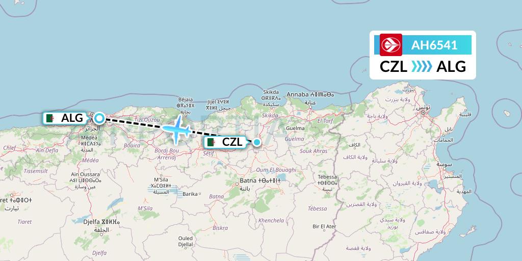 AH6541 Air Algerie Flight Map: Constantine to Algiers