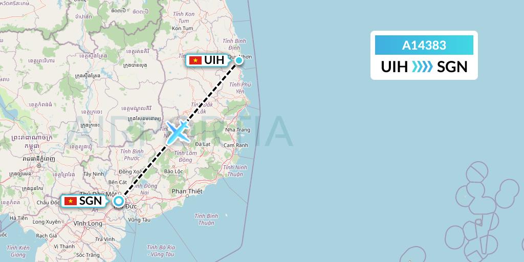A14383 A.p.g. Distribution Systems Flight Map: Qui Nhon to Ho Chi Minh City