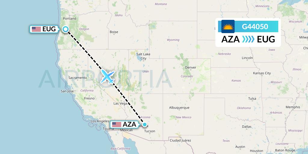 G44050 Allegiant Air Flight Map: Phoenix to Eugene