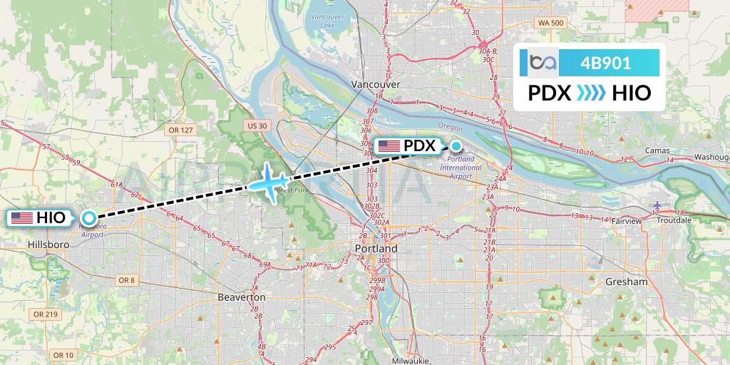 4B901 Boutique Air Flight Map: Portland to Portland