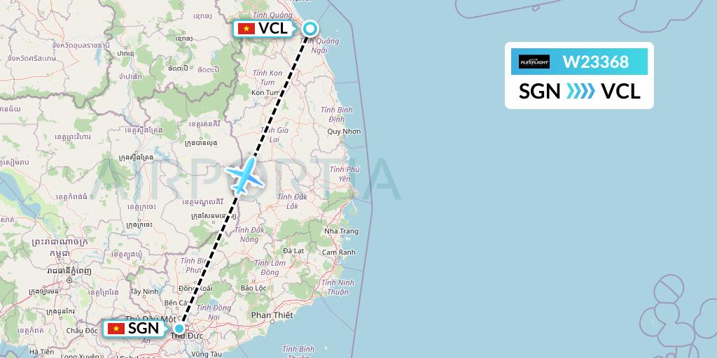 W23368 Flex Flight Flight Map: Ho Chi Minh City to Chu Lai