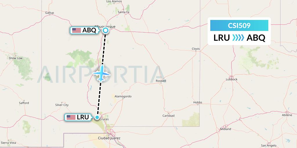 CSI509 Csi Aviation Flight Map: Las Cruces to Albuquerque