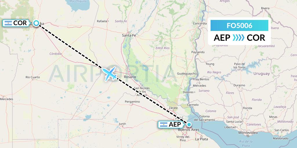 FO5006 Aero Flightops Uk Limited Flight Map: Buenos Aires to Cordoba