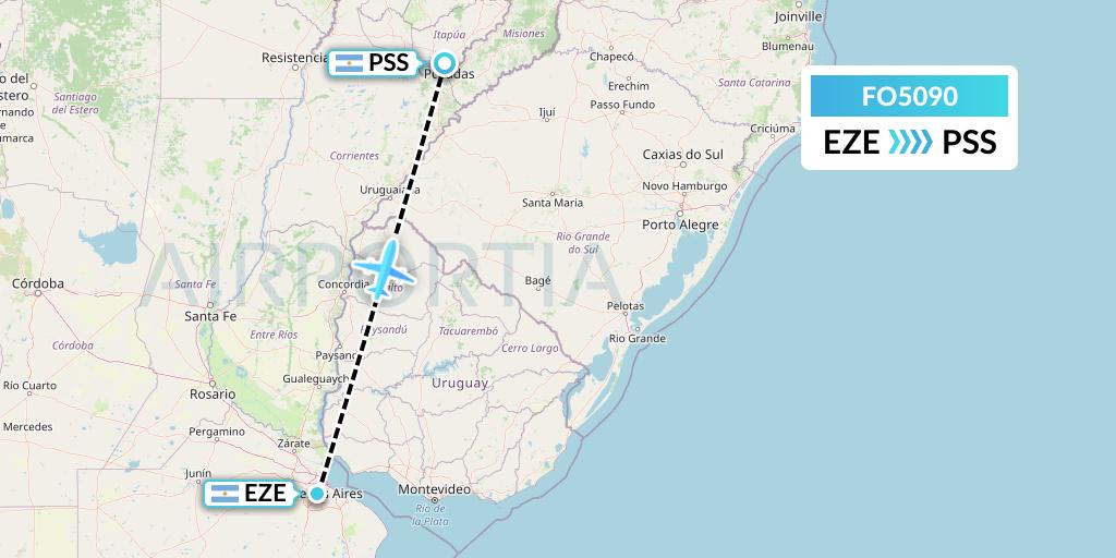 FO5090 Aero Flightops Uk Limited Flight Map: Buenos Aires to Posadas