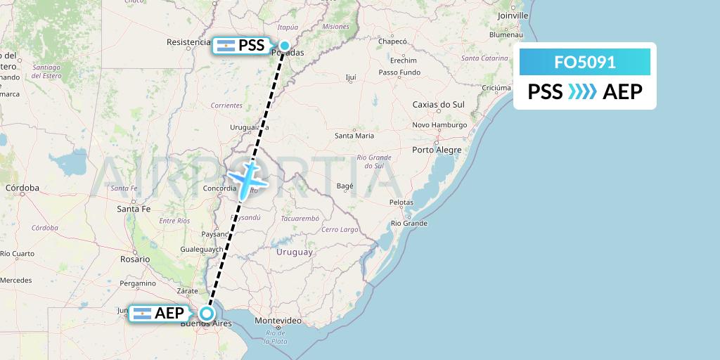 FO5091 Aero Flightops Uk Limited Flight Map: Posadas to Buenos Aires