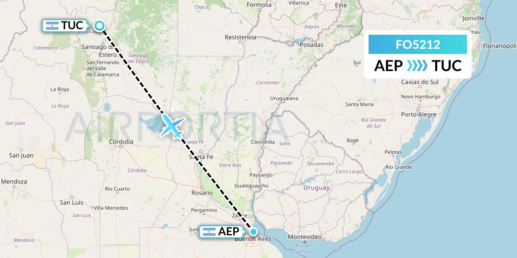 FO5212 Aero Flightops Uk Limited Flight Map: Buenos Aires to Tucuman