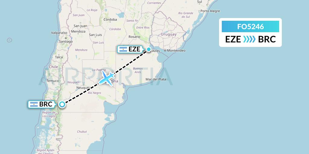 FO5246 Aero Flightops Uk Limited Flight Map: Buenos Aires to San Carlos de Bariloche