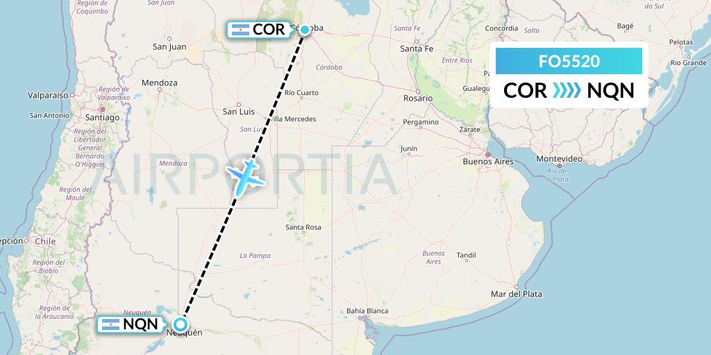FO5520 Aero Flightops Uk Limited Flight Map: Cordoba to Neuquen