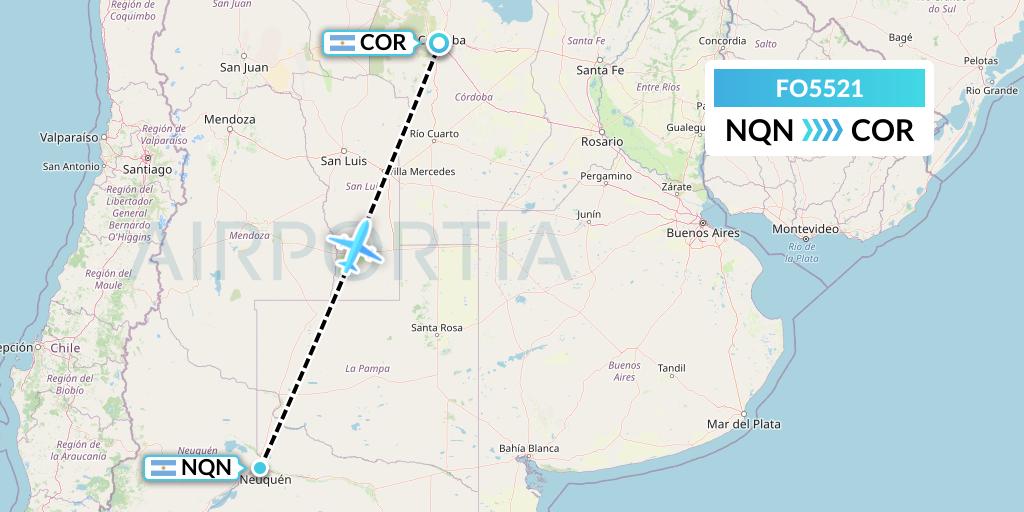 FO5521 Aero Flightops Uk Limited Flight Map: Neuquen to Cordoba