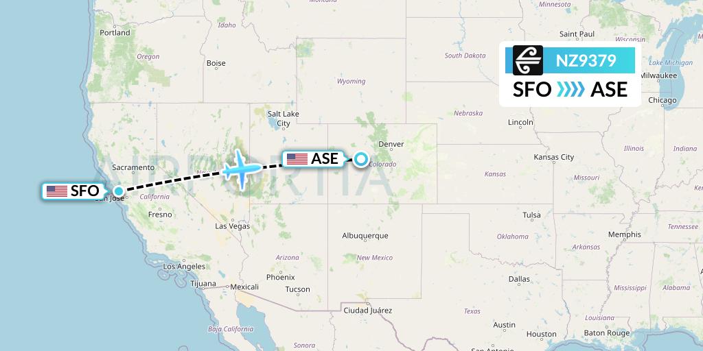 NZ9379 Air New Zealand Flight Map: San Francisco to Aspen