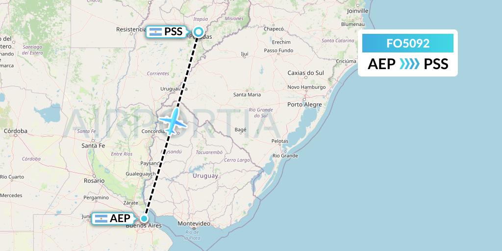 FO5092 Aero Flightops Uk Limited Flight Map: Buenos Aires to Posadas