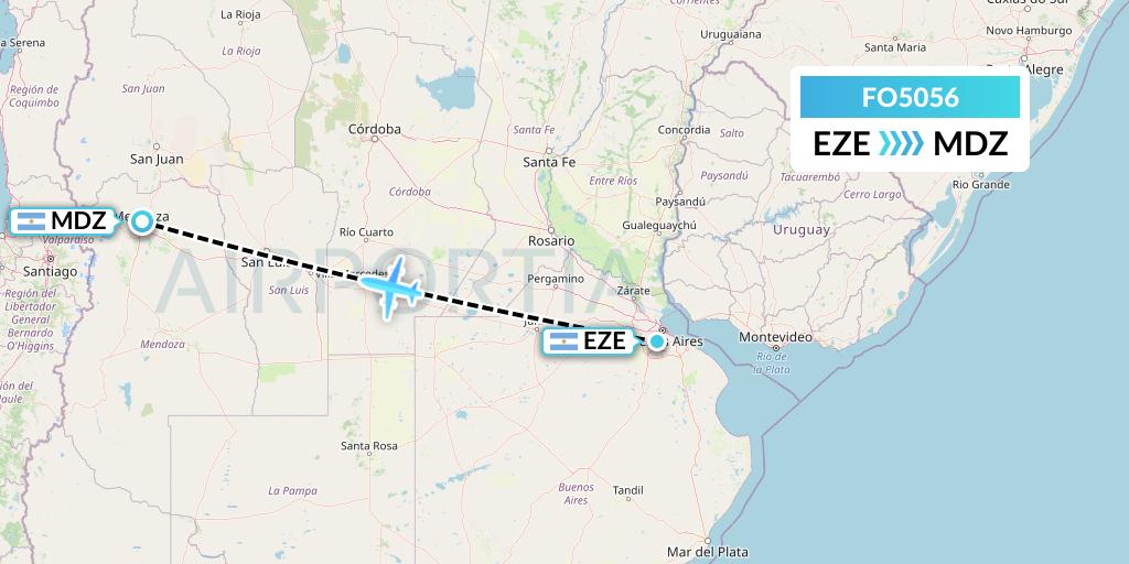 FO5056 Aero Flightops Uk Limited Flight Map: Buenos Aires to Mendoza