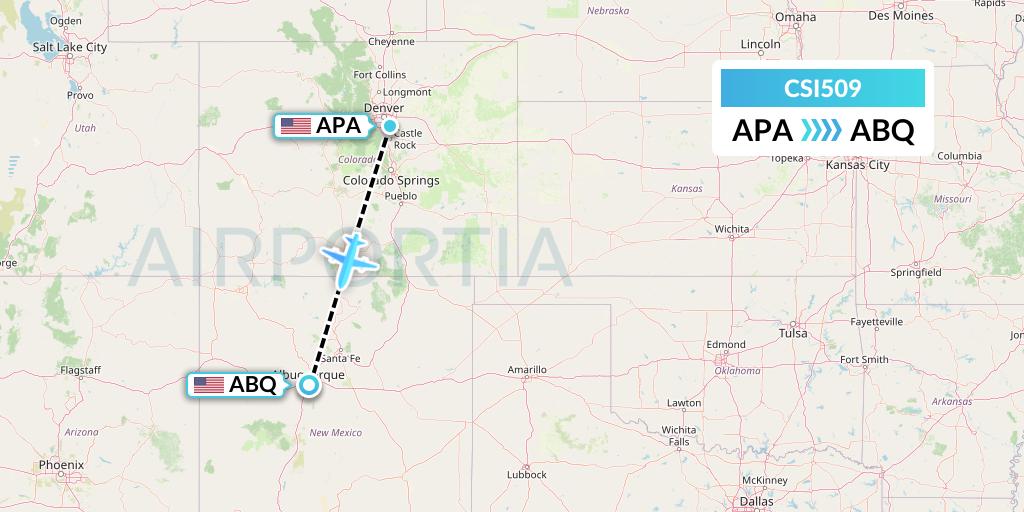 CSI509 Csi Aviation Flight Map: Denver to Albuquerque