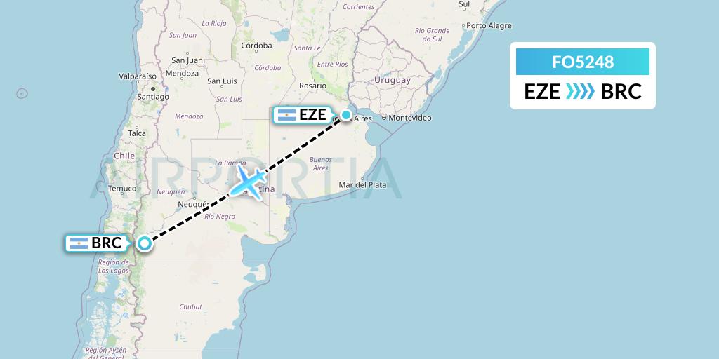 FO5248 Aero Flightops Uk Limited Flight Map: Buenos Aires to San Carlos de Bariloche