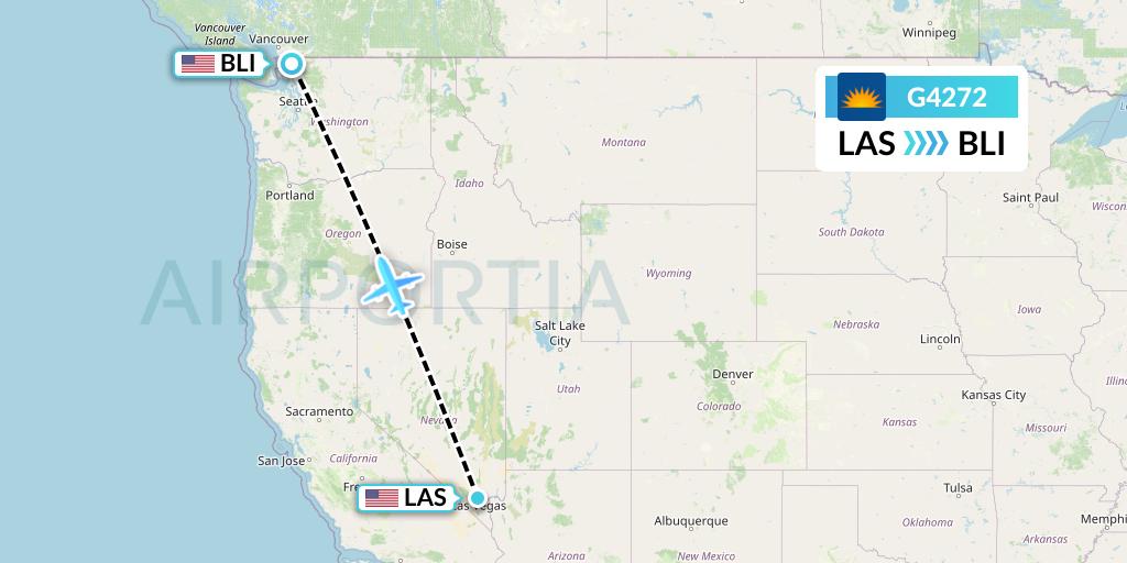 G4272 Allegiant Air Flight Map: Las Vegas to Bellingham