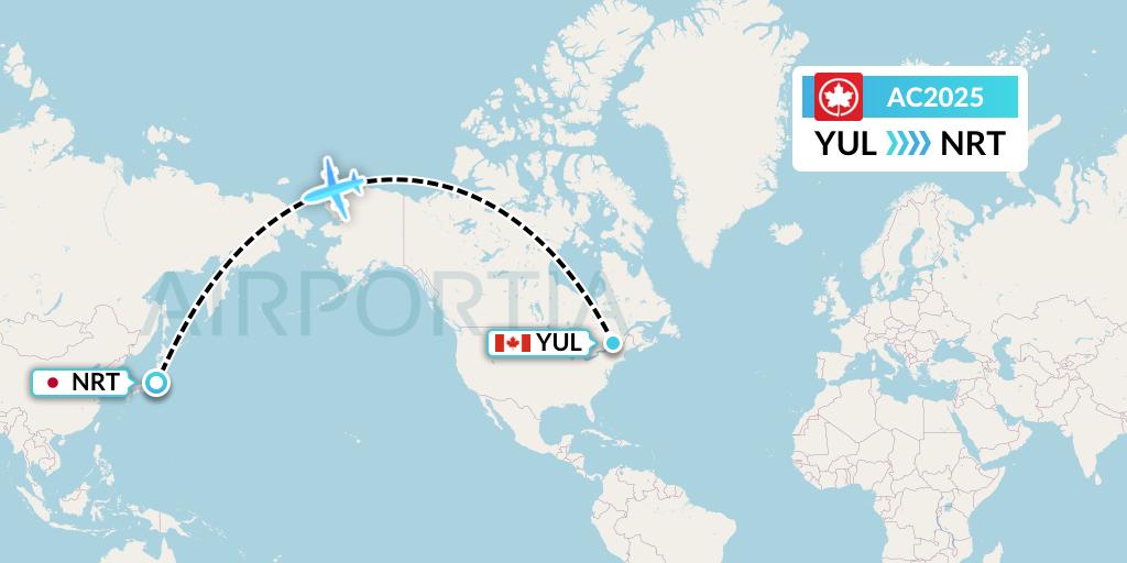 AC2025 Flight Status Air Canada Montreal to Tokyo (ACA2025)
