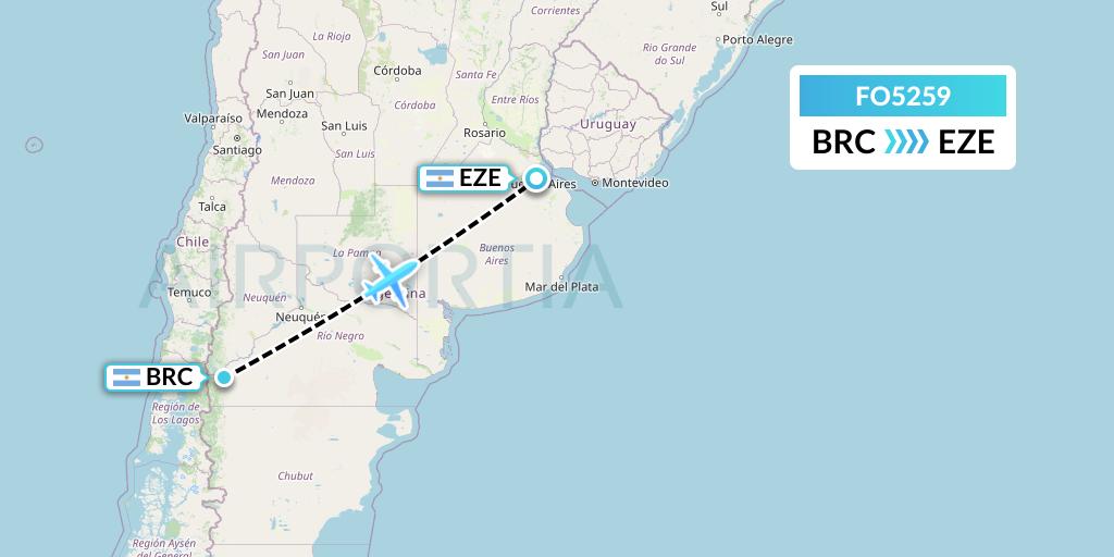 FO5259 Aero Flightops Uk Limited Flight Map: San Carlos de Bariloche to Buenos Aires