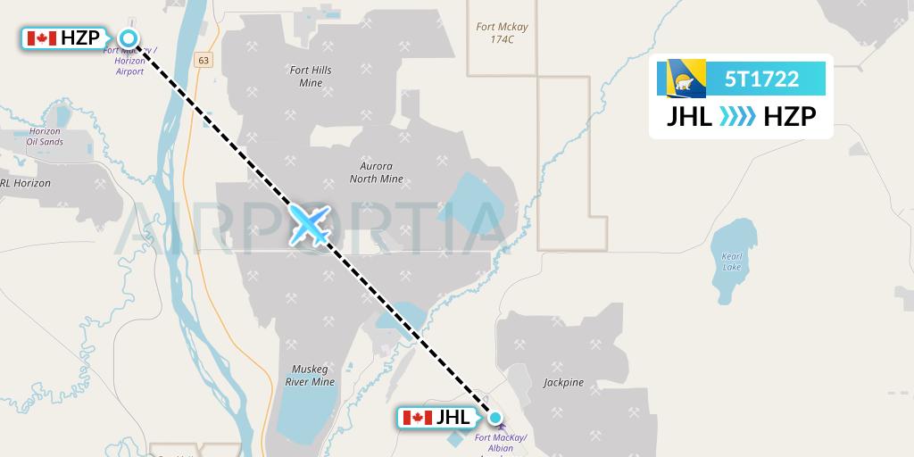 5T1722 Canadian North Flight Map: Fort MacKay to Fort MacKay