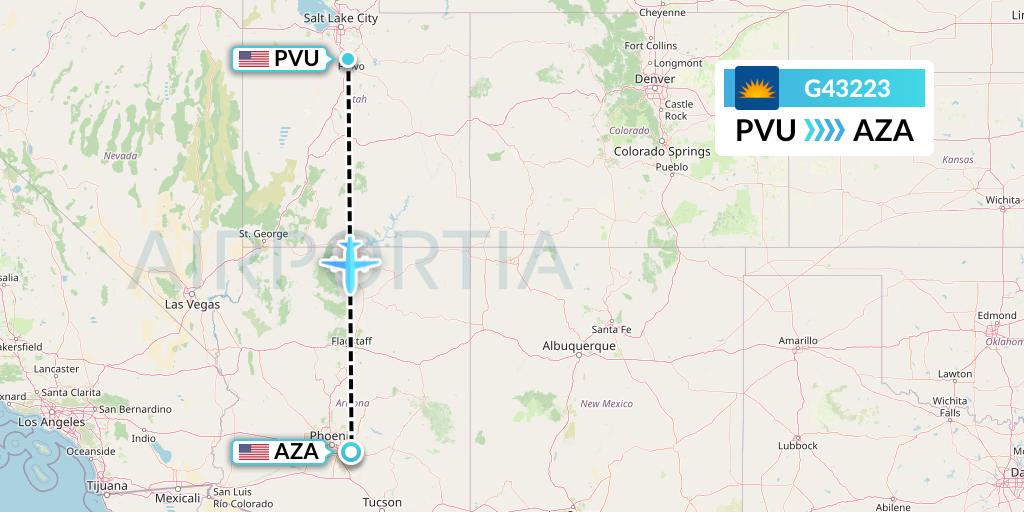 G43223 Allegiant Air Flight Map: Provo to Phoenix