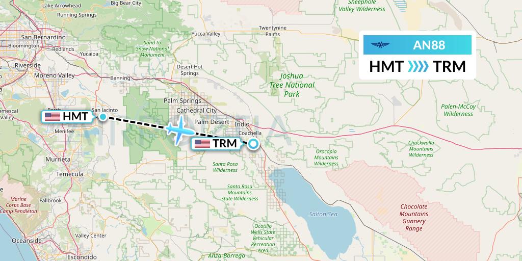 AN88 Advanced Air Flight Map: Hemet to Thermal