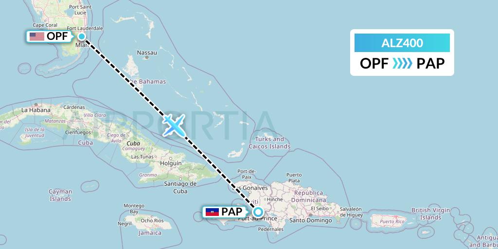 ALZ400 Alta Flights Flight Map: Miami to Port-au-Prince