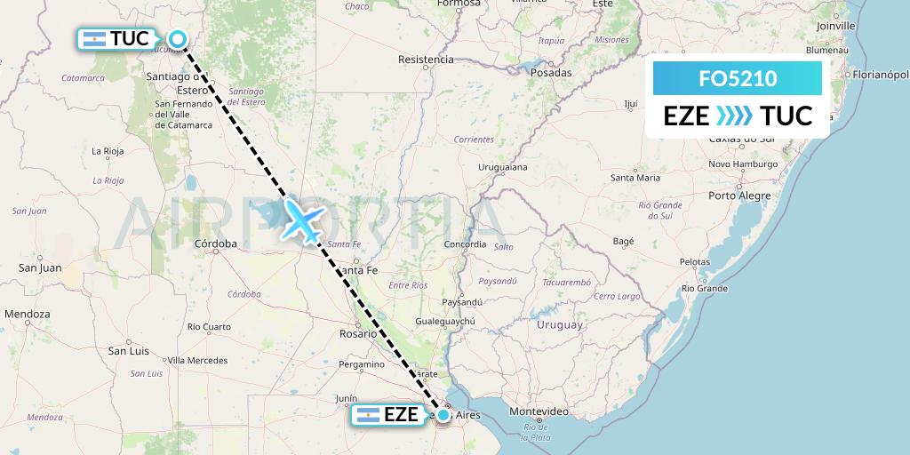 FO5210 Aero Flightops Uk Limited Flight Map: Buenos Aires to Tucuman