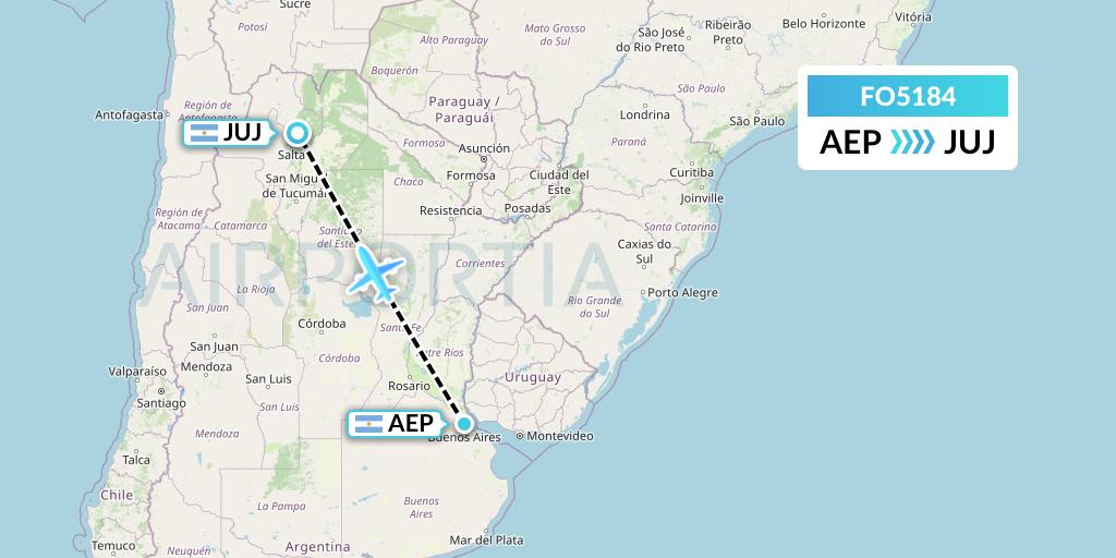 FO5184 Aero Flightops Uk Limited Flight Map: Buenos Aires to Jujuy