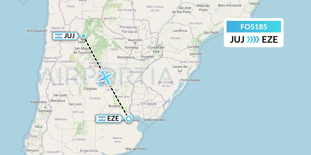 FO5185 Aero Flightops Uk Limited Flight Map: Jujuy to Buenos Aires