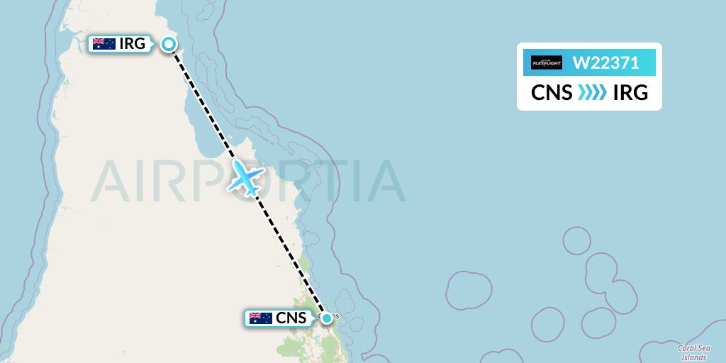 W22371 Flex Flight Flight Map: Cairns to Australia