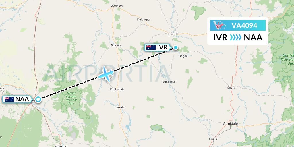 VA4094 Virgin Australia Flight Map: Australia to Narrabri