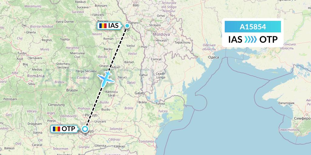 A15854 A.p.g. Distribution Systems Flight Map: Iasi to Bucharest