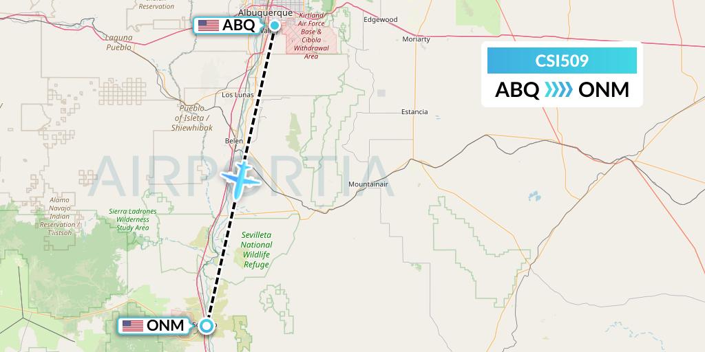 CSI509 Csi Aviation Flight Map: Albuquerque to Socorro