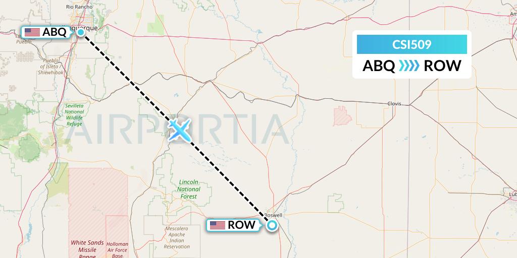 CSI509 Csi Aviation Flight Map: Albuquerque to Roswell