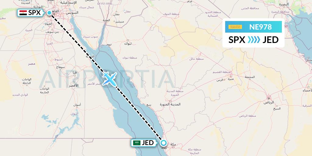 NE978 Nesma Airlines Flight Map: Cairo to Jeddah