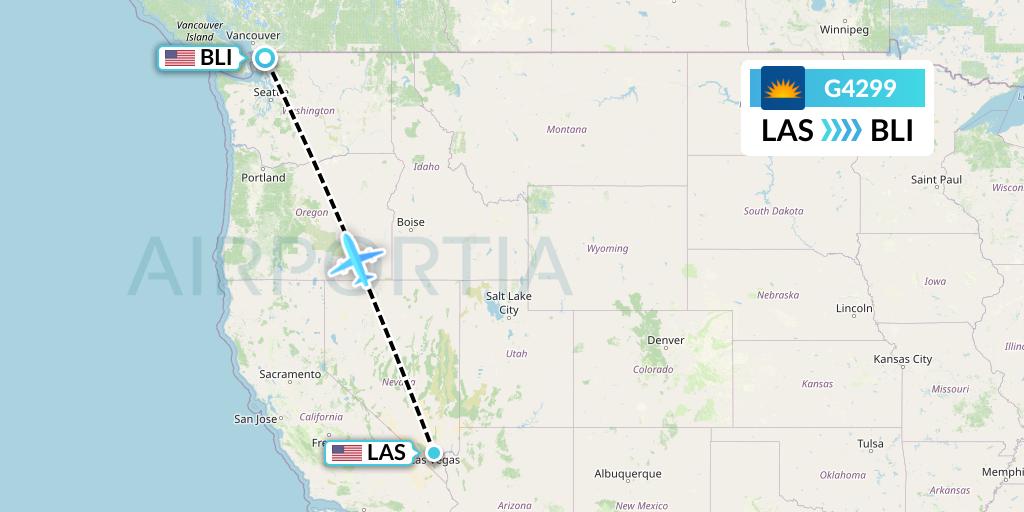 G4299 Allegiant Air Flight Map: Las Vegas to Bellingham