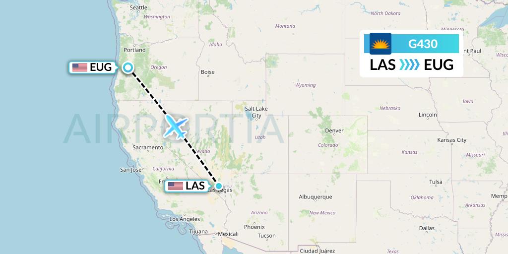 G430 Allegiant Air Flight Map: Las Vegas to Eugene