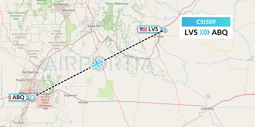 CSI509 Csi Aviation Flight Map: Las Vegas to Albuquerque