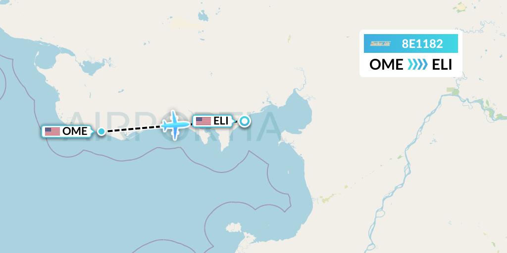 8E1182 Bering Air Flight Map: Nome to Elim