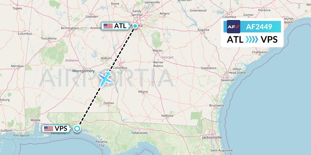 AF2449 Air France Flight Map: Atlanta to Valparaiso