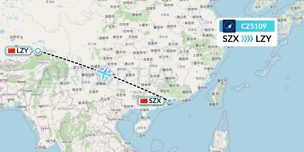 CZ5109 Flight Status China Southern Airlines Shenzhen To Nyingchi cz5109-flight-status-china-southern-airlines-shenzhen-to-nyingchi
